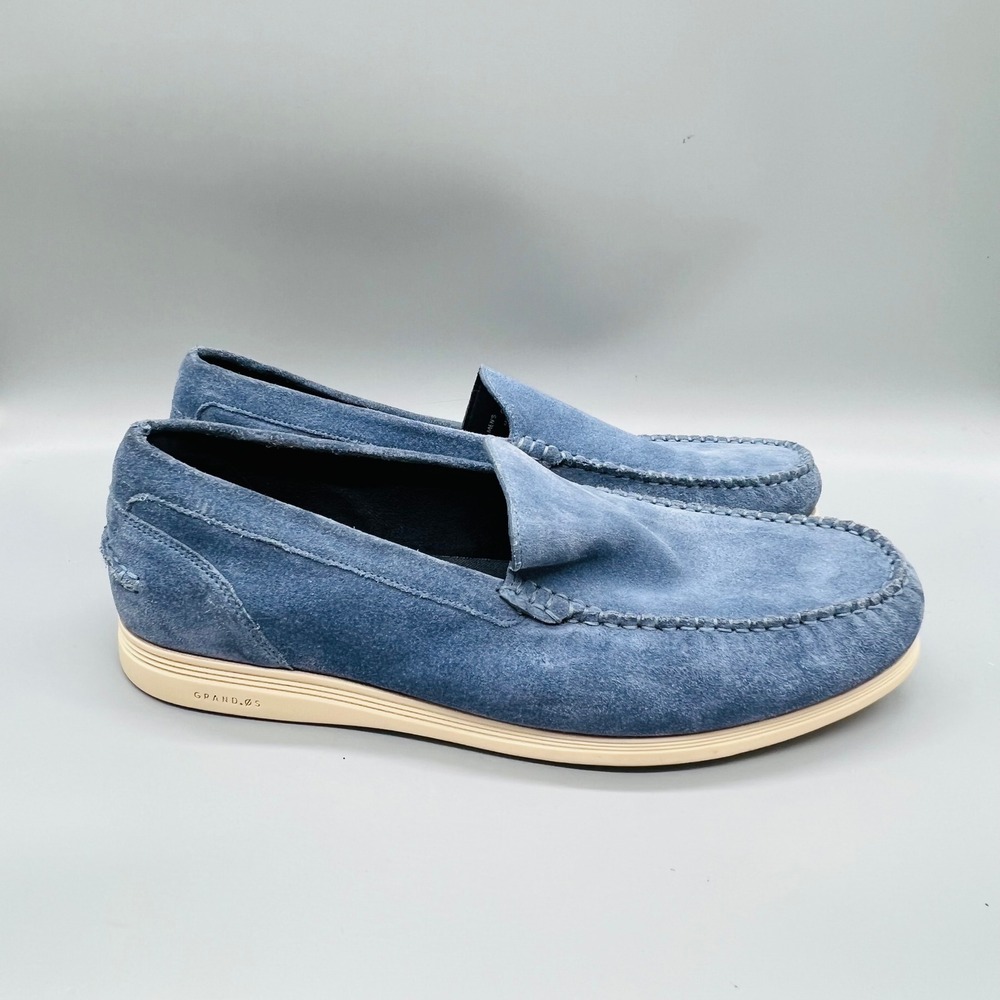 Cole Haan Shoes Mens 11.5 Blue Suede Grand OS Slip On Driving Loafer Moc Casual